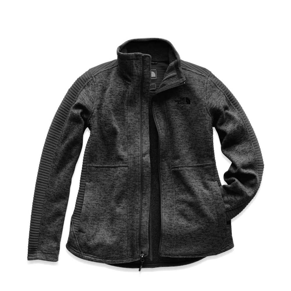 THE NORTH FACE Size Small Jacket Indi Slim Fit Full Zip Fleece Coat Grey Heather